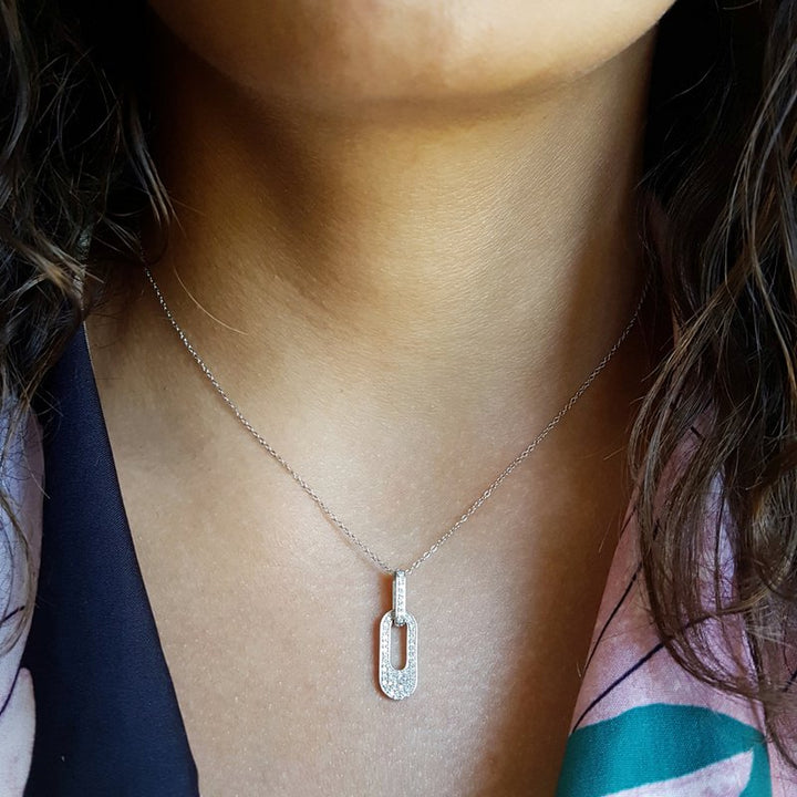 Gems One Diamond Interlocked Oval Pendant