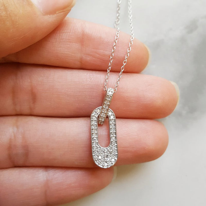 Gems One Diamond Interlocked Oval Pendant