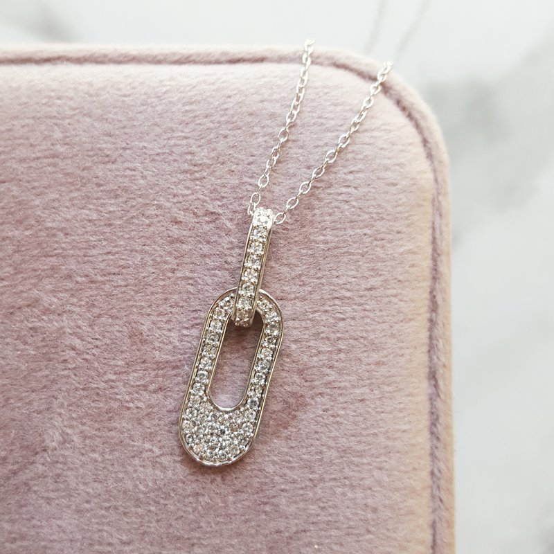 Gems One Diamond Interlocked Oval Pendant