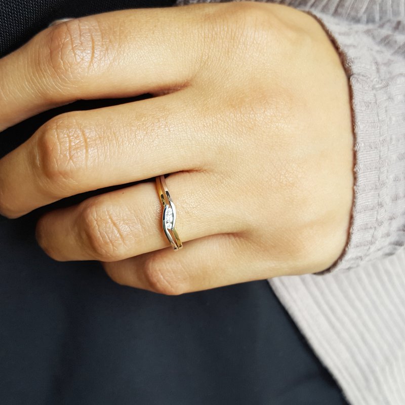 Gems One Two Band Diamond Promise Ring