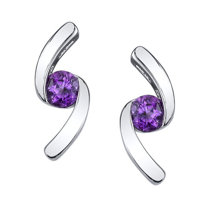 Arizona Amethyst Silver Jewelry Bypass Studs