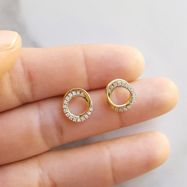 Gems One Intertwined Circle Studs