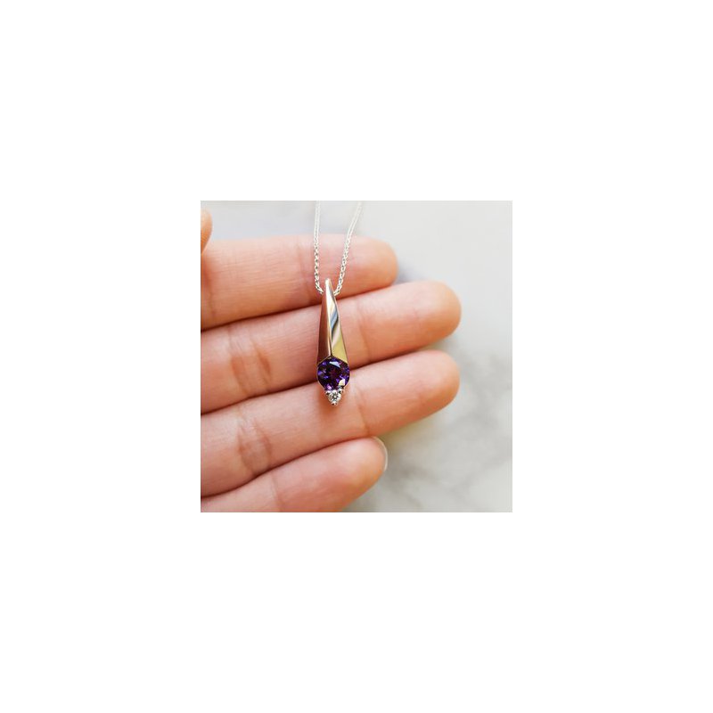 Arizona Amethyst Silver Jewelry Knife Edge Arizona Amethyst Pendant