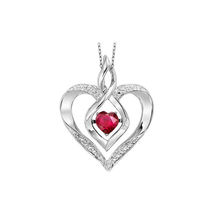 Gems One Ruby Heart Pendant
