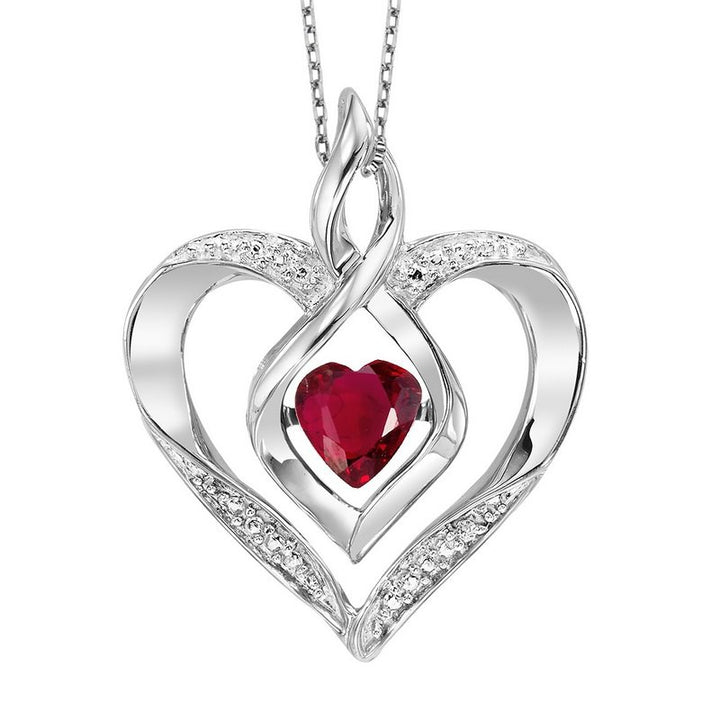 Gems One Ruby Heart Pendant