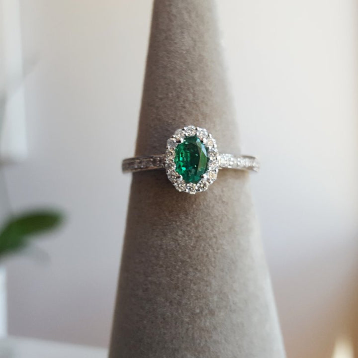 Sami Fine Jewelry Emerald Halo Ring
