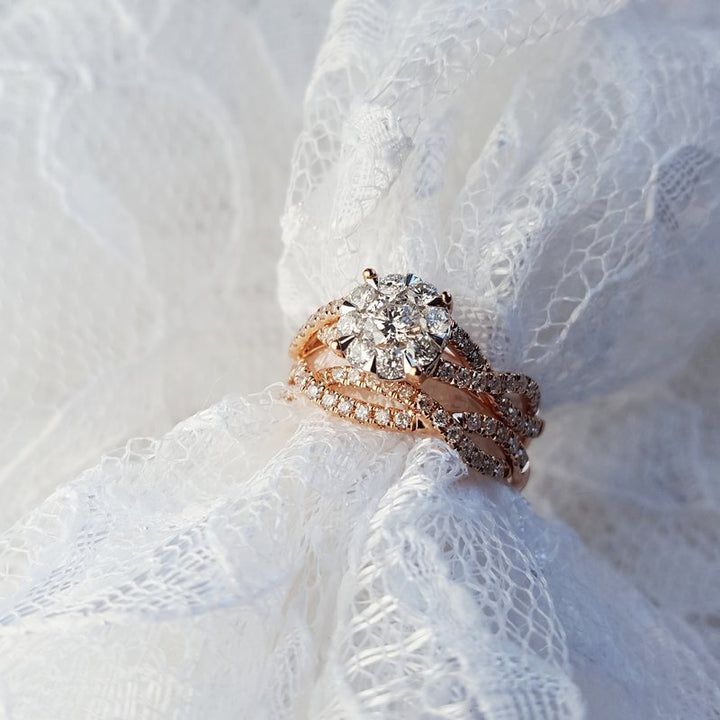 Sami Fine Jewelry Diamond Pavé Interwoven Wedding Set