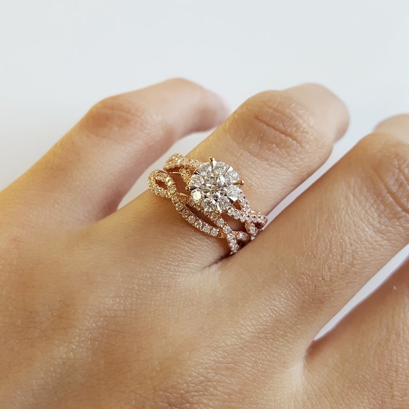 Sami Fine Jewelry Diamond Pavé Interwoven Wedding Set