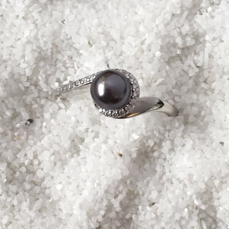 Sami Fine Jewelry Black Pearl Swirl Ring 230555