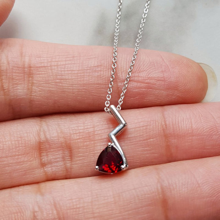 Arizona Anthill Garnet Silver Jewelry Garnet Lightning Pendant