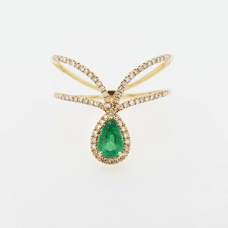 Sami Fine Jewelry Chevron Emerald Ring