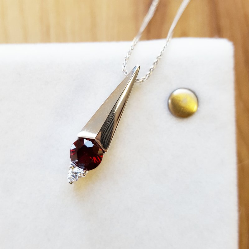 Arizona Anthill Garnet Gold Jewelry Knife Edge Accented Pendant 380452
