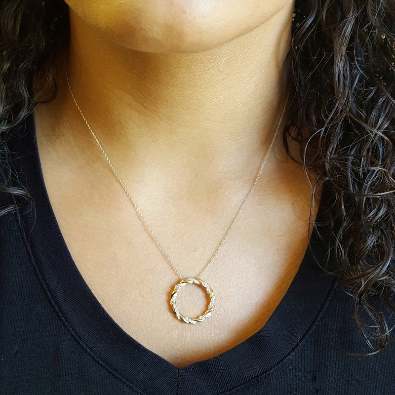 Gems One Intertwined Open Circle Pendant
