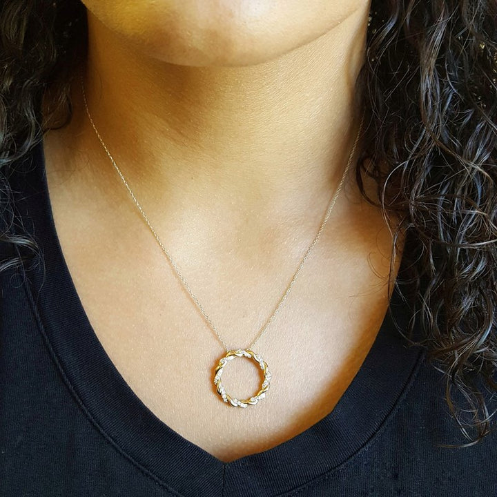 Gems One Intertwined Open Circle Pendant