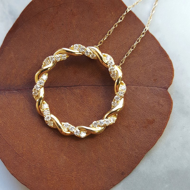 Gems One Intertwined Open Circle Pendant