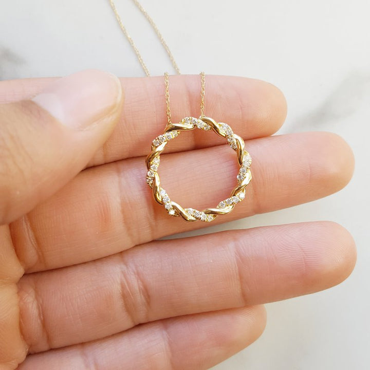Gems One Intertwined Open Circle Pendant 121687