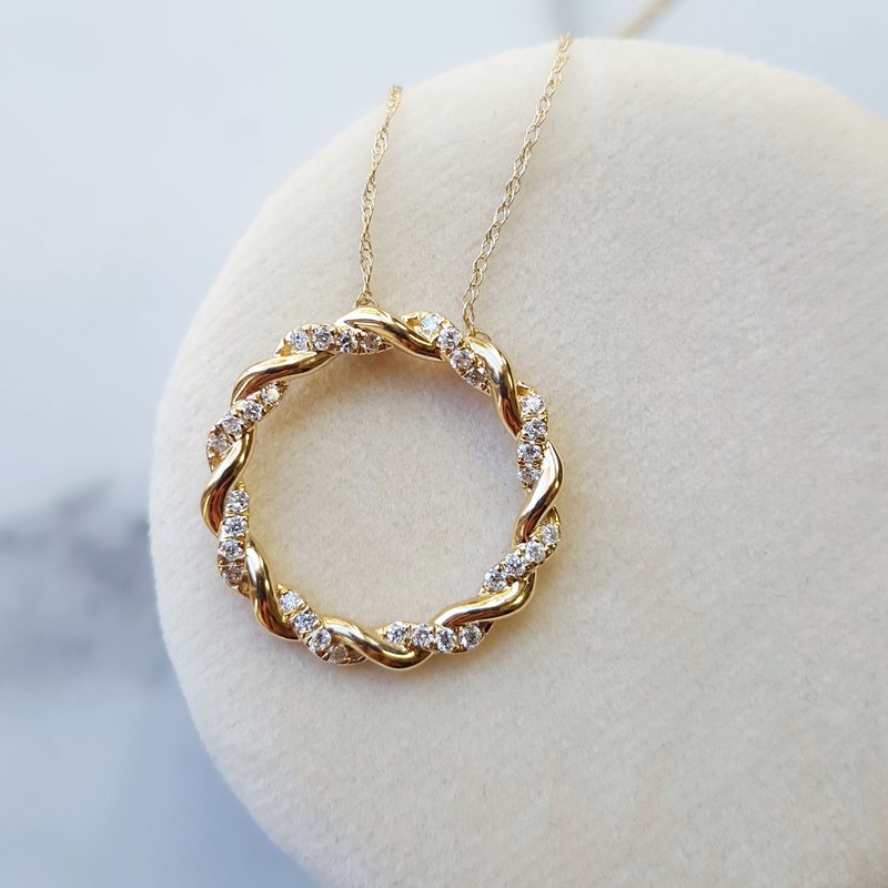 Gems One Intertwined Open Circle Pendant