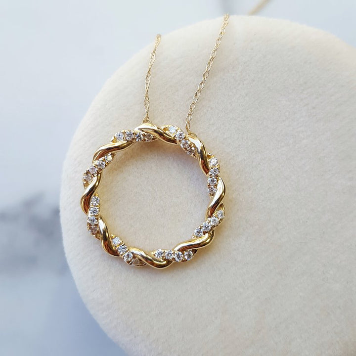 Gems One Intertwined Open Circle Pendant
