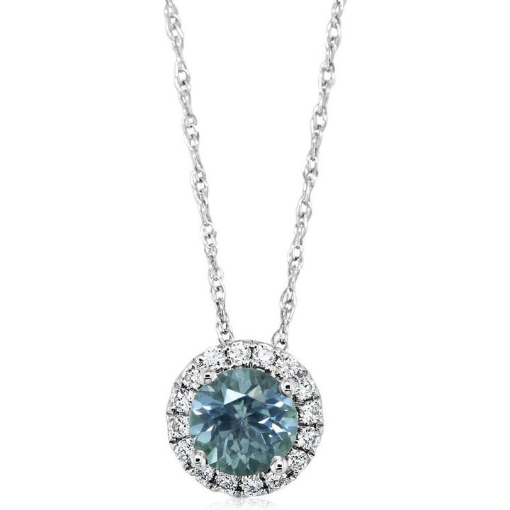 Montana Sapphire Halo Necklace