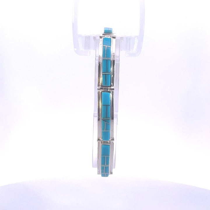 Arizona Turquoise and Inlaid Jewelry Elongated link Turquoise Bracelet