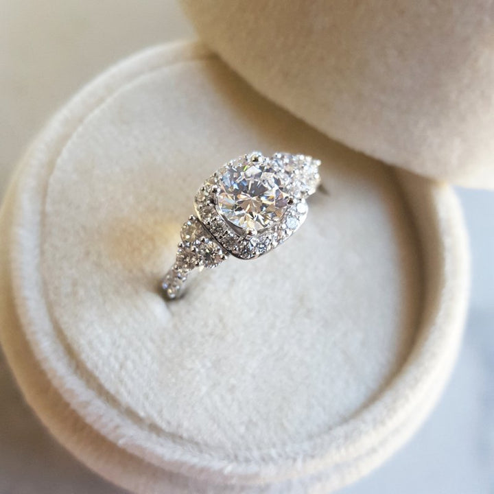 Sami Fine Jewelry Squared Halo Semi-Mount Diamond Ring 392776