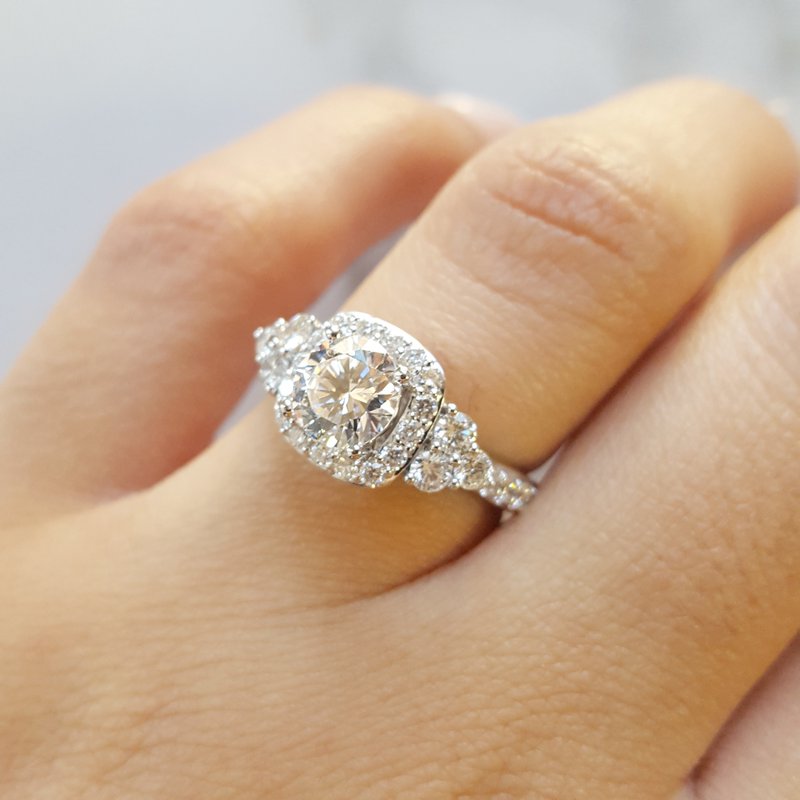 Sami Fine Jewelry Squared Halo Semi-Mount Diamond Ring