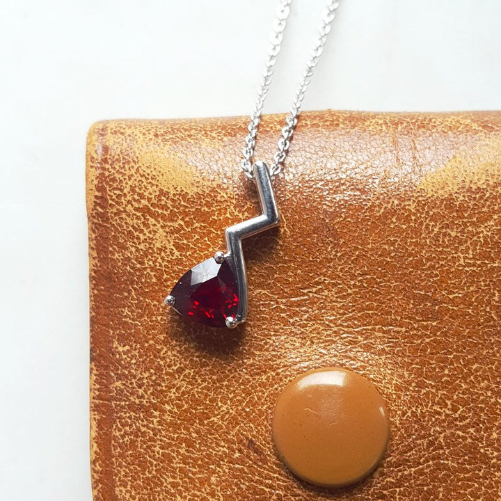 Arizona Anthill Garnet Silver Jewelry Garnet Lightning Pendant