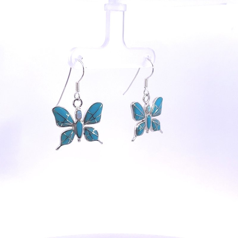 Arizona Turquoise and Inlaid Jewelry Elegant Butterfly Earrings