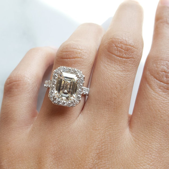 Sami Fine Jewelry Custom Emerald Cut Engagement Ring