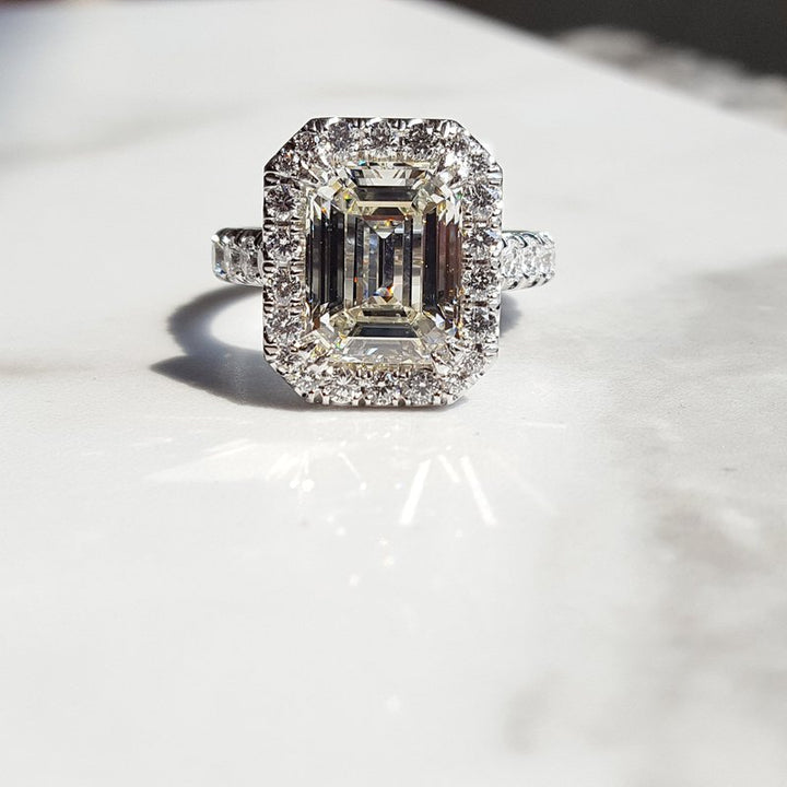 Sami Fine Jewelry Custom Emerald Cut Engagement Ring