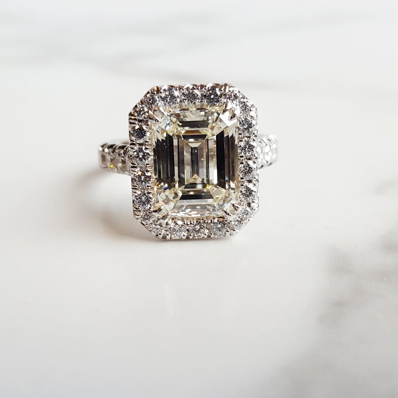 Sami Fine Jewelry Custom Emerald Cut Engagement Ring