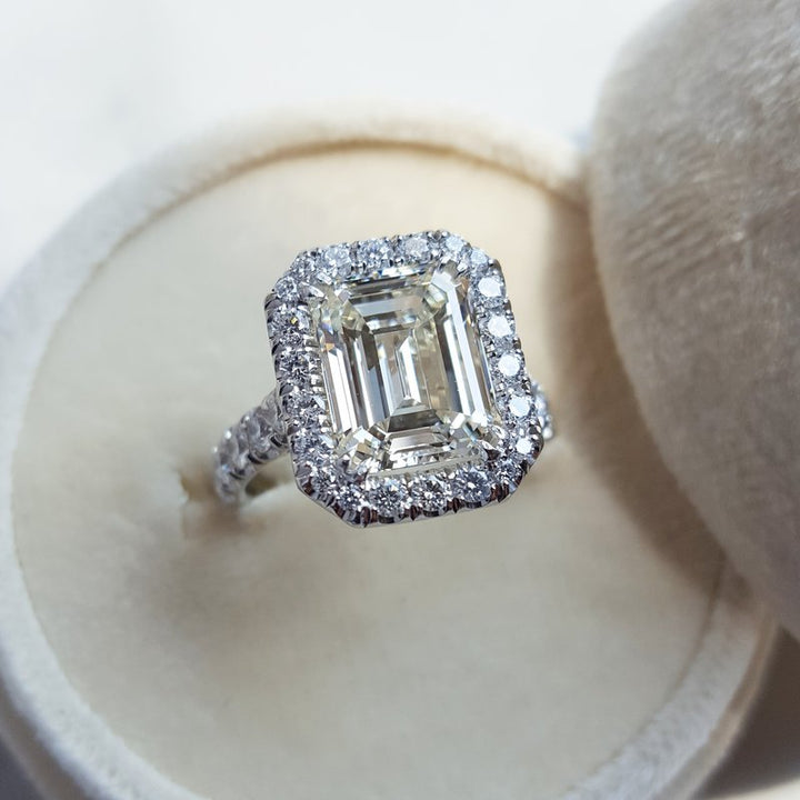 Sami Fine Jewelry Custom Emerald Cut Engagement Ring