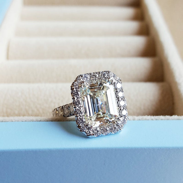 Sami Fine Jewelry Custom Emerald Cut Engagement Ring