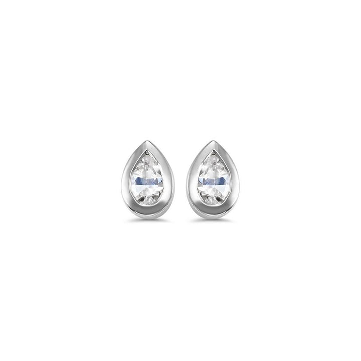 Sami Fine Jewelry Pear Bezel Studs