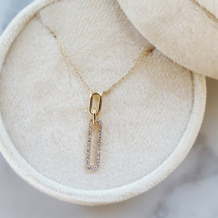 Gems One Elongated Oval Geometric Pendant