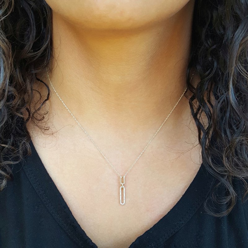 Gems One Elongated Oval Geometric Pendant