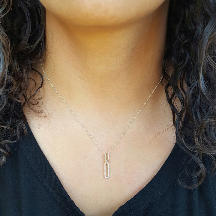 Gems One Elongated Oval Geometric Pendant