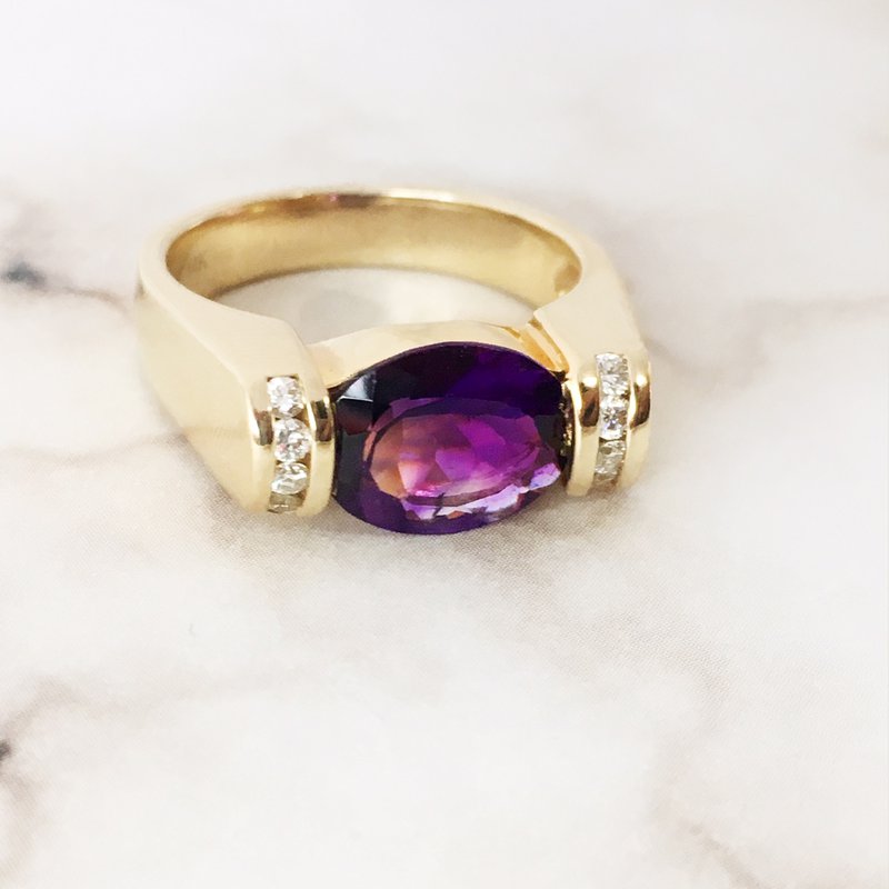  Arizona Amethyst Gold Jewelry Amethyst Oval Ring 362452