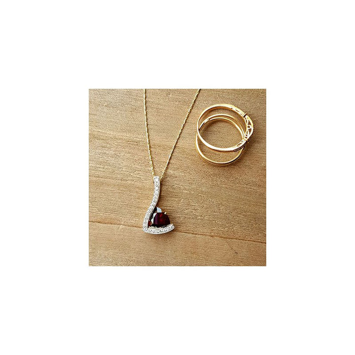 Arizona Anthill Garnet Gold Jewelry Trillion Pendant