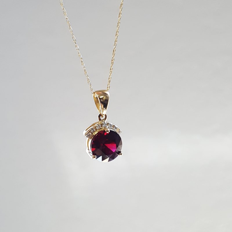Arizona Anthill Garnet Gold Jewelry Sunrise Pendant