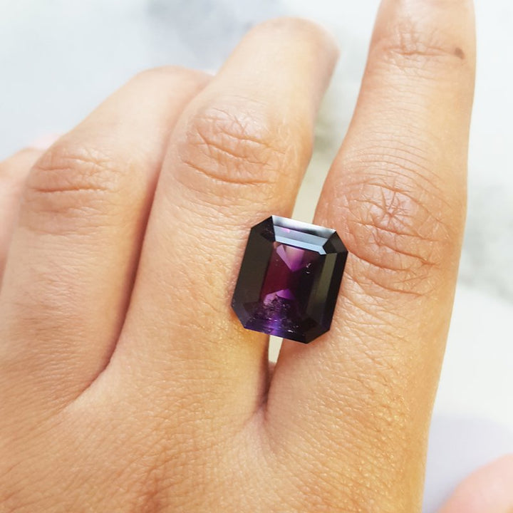 Arizona Amethyst Gold Jewelry Octagonal Emerald Cut Vintage Amethyst