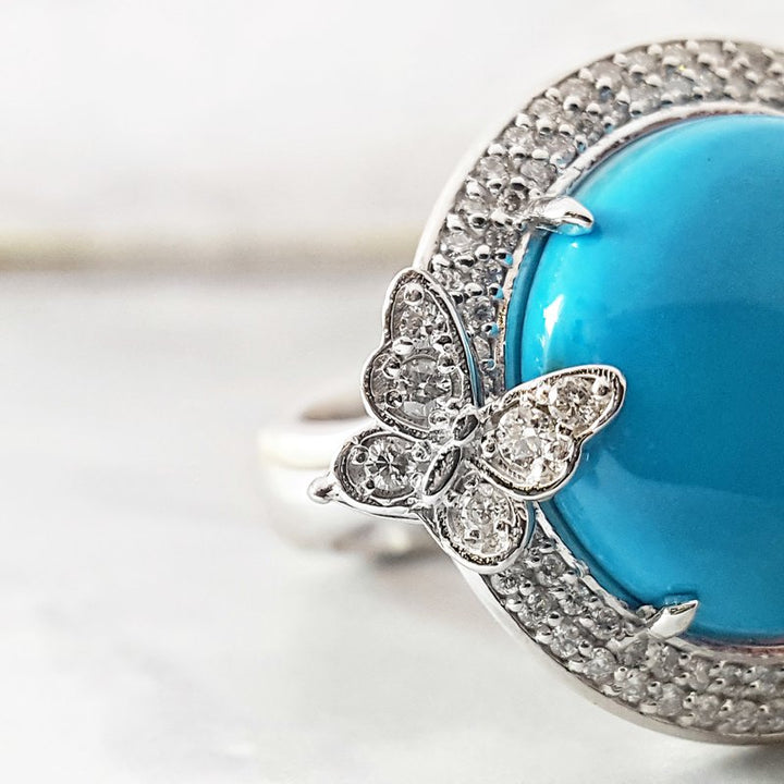 Luxury by Rene Hernandez Turquoise Butterfly Ring