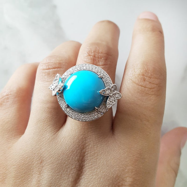 Luxury by Rene Hernandez Turquoise Butterfly Ring