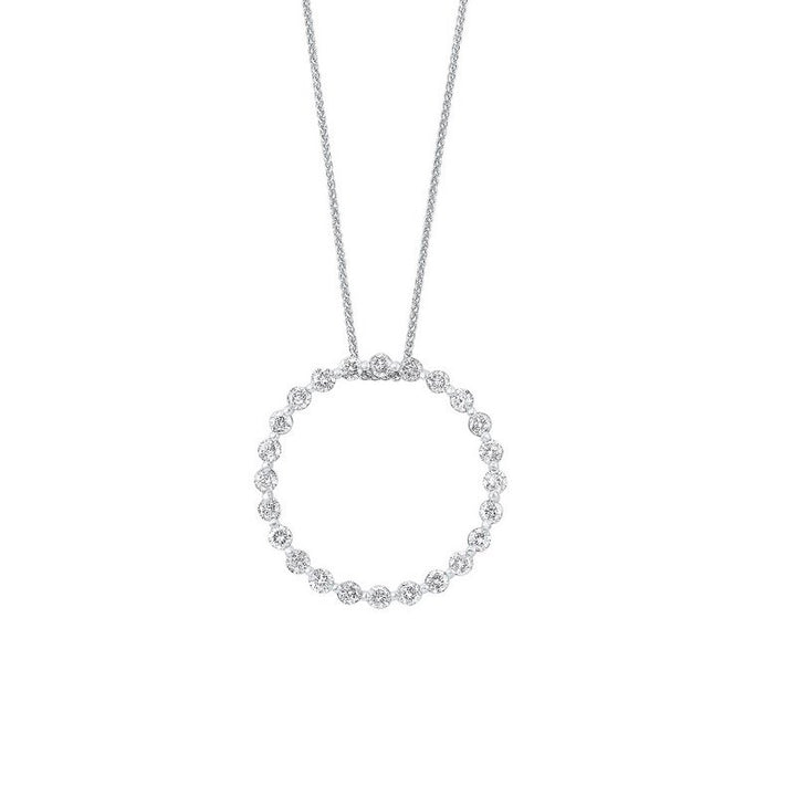 Gems One Diamond Eternity Circle Floating Pendant Necklace In 14k White Gold (1ctw)