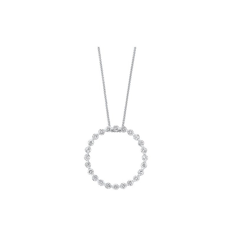 Gems One Diamond Eternity Circle Floating Pendant Necklace In 14k White Gold (1ctw)