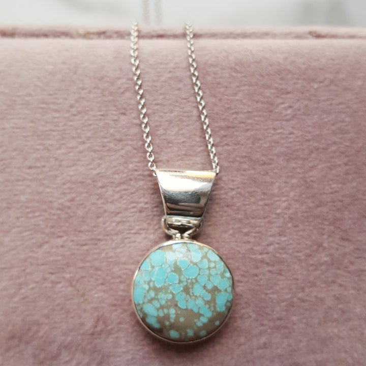 Sami Fine Jewelry Veining Round Turquoise Pendant 2412683