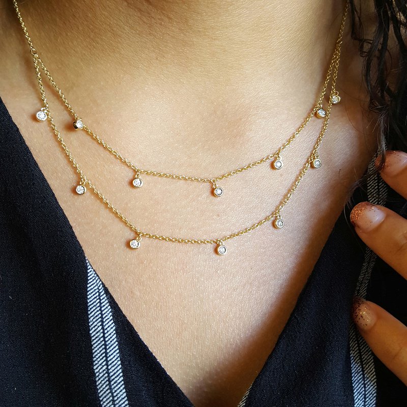 Sami Fine Jewelry Double Strand Diamond Necklace 070493
