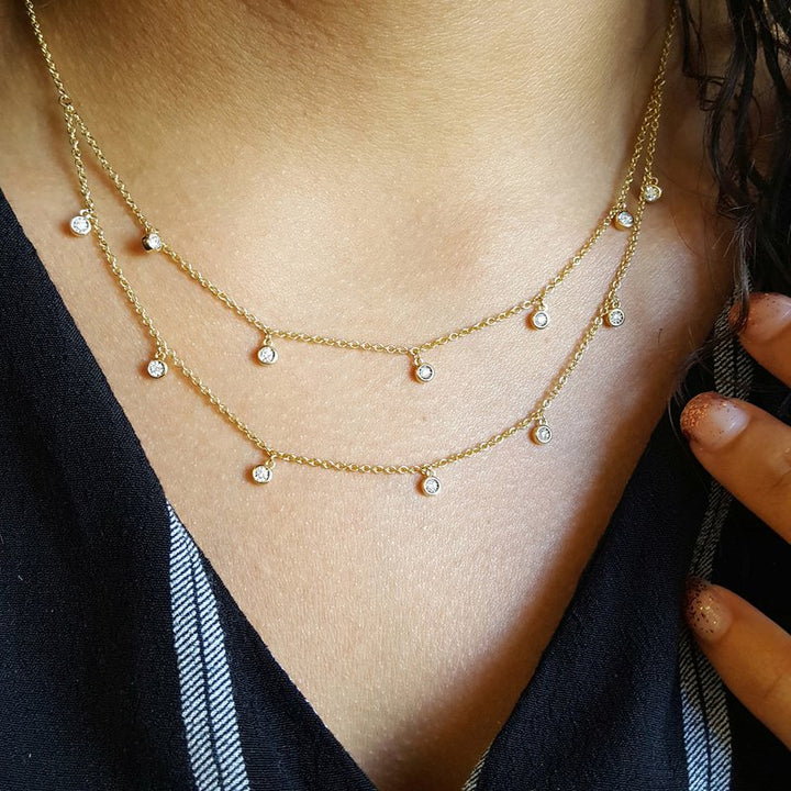 Sami Fine Jewelry Double Strand Diamond Necklace 070493