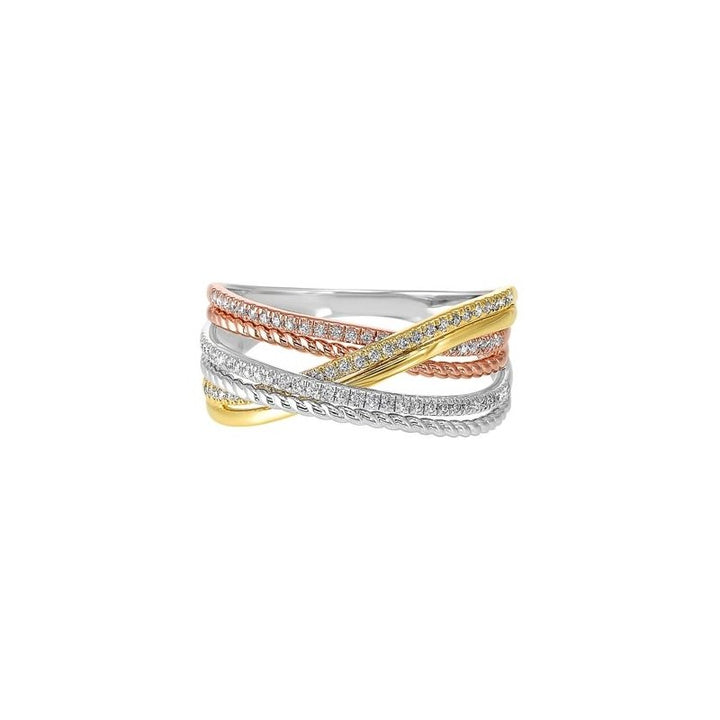 Gems One Diamond Luxe Braided Multi-Band In Tri-Color Gold (1/5ctw)
