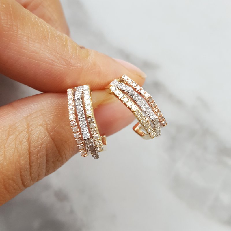 Gems One Tri-Gold Diamond Hoops 152166
